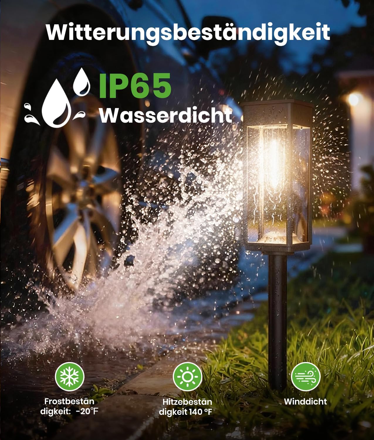 Thumbnail 6 de Solarlampen Außen Garten – 4er-Set Solar-Gartenleuchten mit warmweißem Licht und IP65