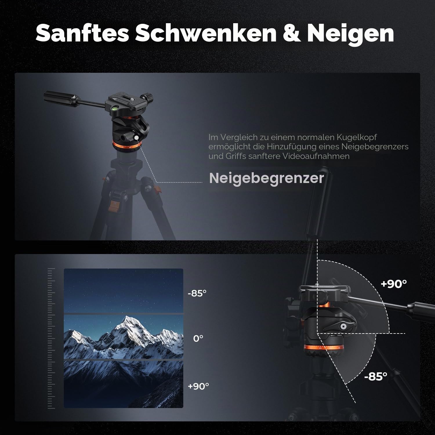 Thumbnail 1 de K&F CONCEPT BH-36: Kugelgriffkopf mit Arca-Schnellwechselplatte, 8 kg Traglast