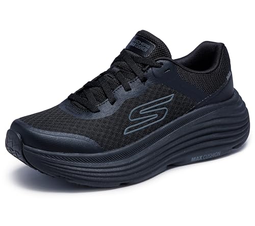 Detalle de Skechers Donna Max Cushioning Endeavour Canova Trainers – Nero Synthetic/Trim