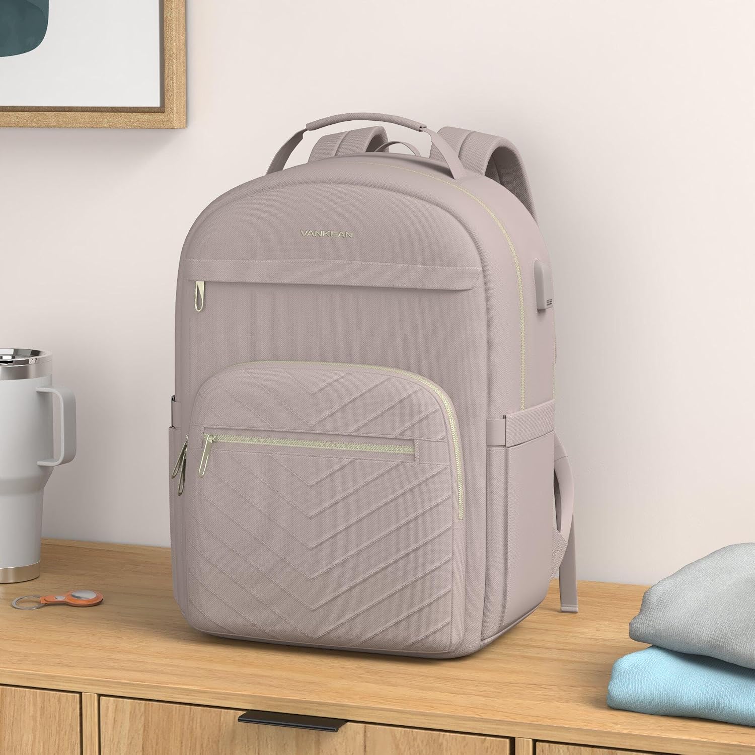 Detalle 2 de VANKEAN 17.3 Inch Laptop Backpack Pink 17.3