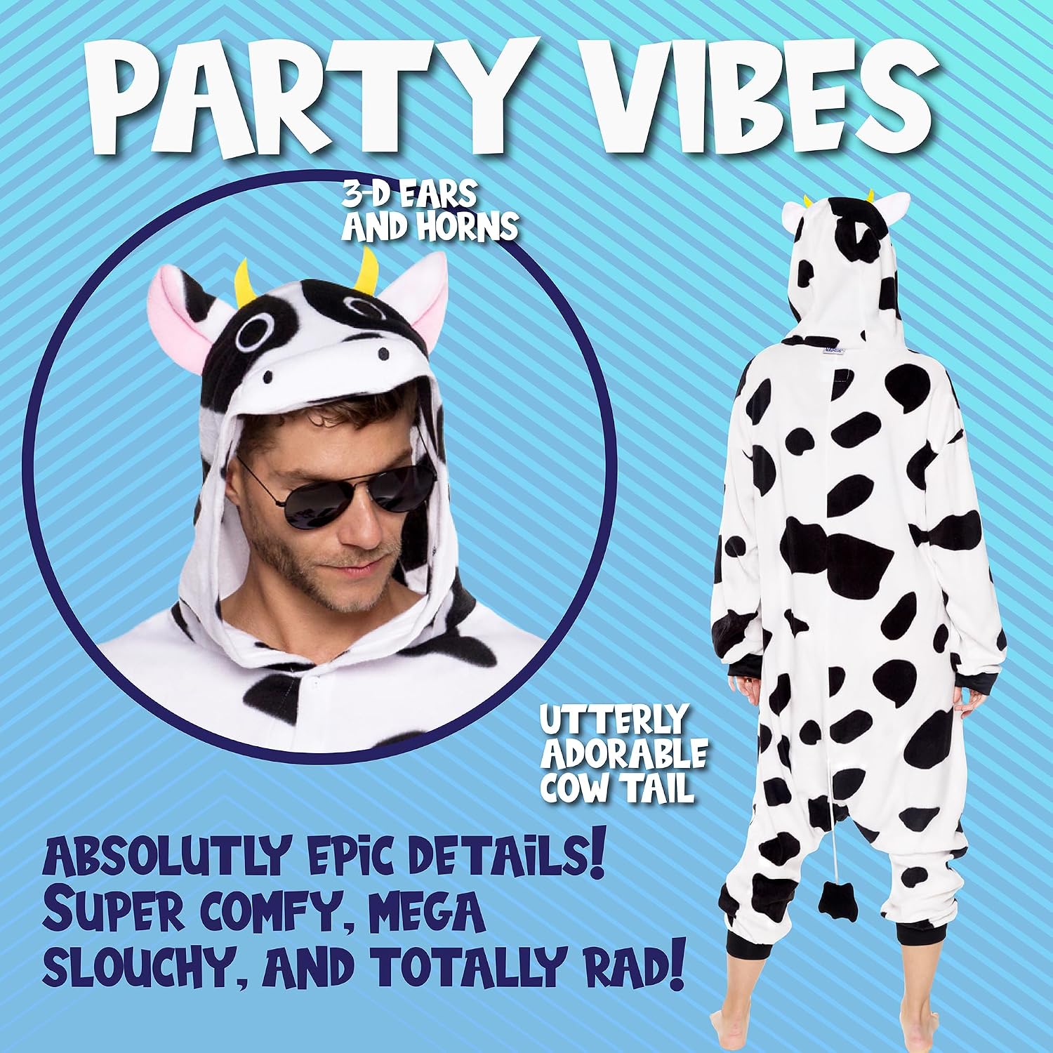 Detalle de Funziez! Adult Animal Onesie Costume with Hood, Button Closure and Pockets
