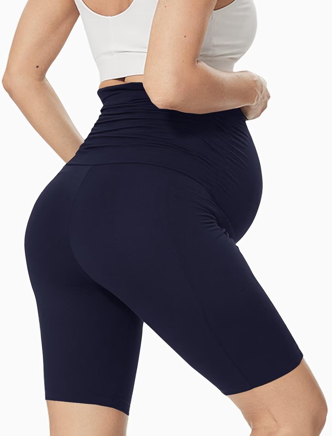 Thumbnail 1 de QGGQDD Maternity Biker Shorts (Over Belly) – High Waisted Cycle Shorts for Pregnancy