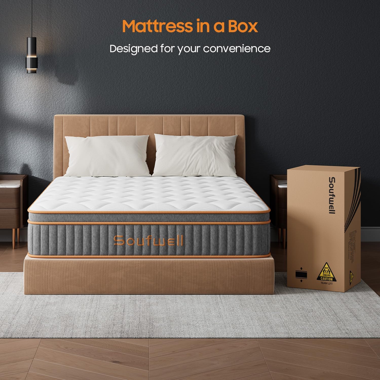 Thumbnail 5 de Soufwell Double Mattress 135x190 27cm Hybrid with Memory Foam & Pocket Springs