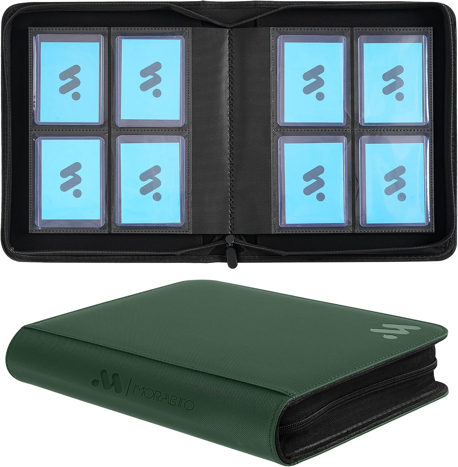 Detalle de MORABTO M-Top-4-128 Top Loader Binder, 128-Card Capacity, Side-Loading Pockets