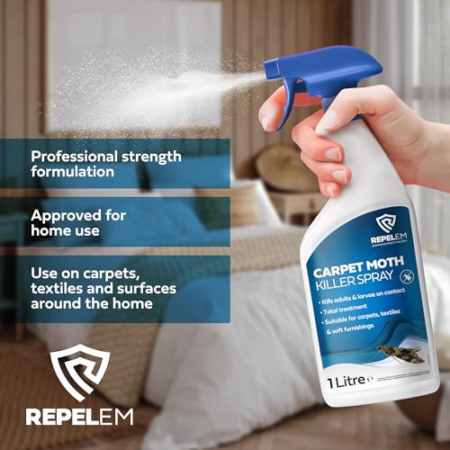 Detalle de REPELEM Carpet Moth Killer Spray - Non-Staining, 3 Months Protection 1L