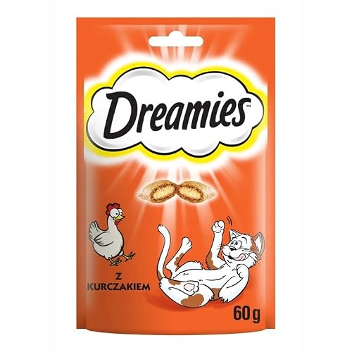 Detalle de DREAMIES Cat Treats Multipack (12 x 60g) – Cheese, Salmon & Chicken Biscuits