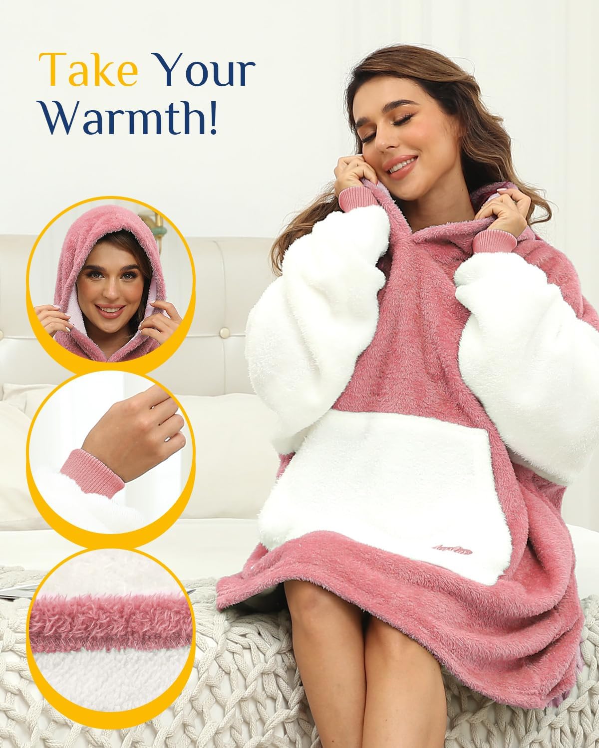 Detalle de Argstar Coperta con Maniche Oversize indossabile per adulti 🛋
