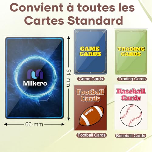 Detalle de Mlikero 1000 Sleeves Carte Souple – Protège-cartes 66 × 91 mm, polypropylène sans PVC