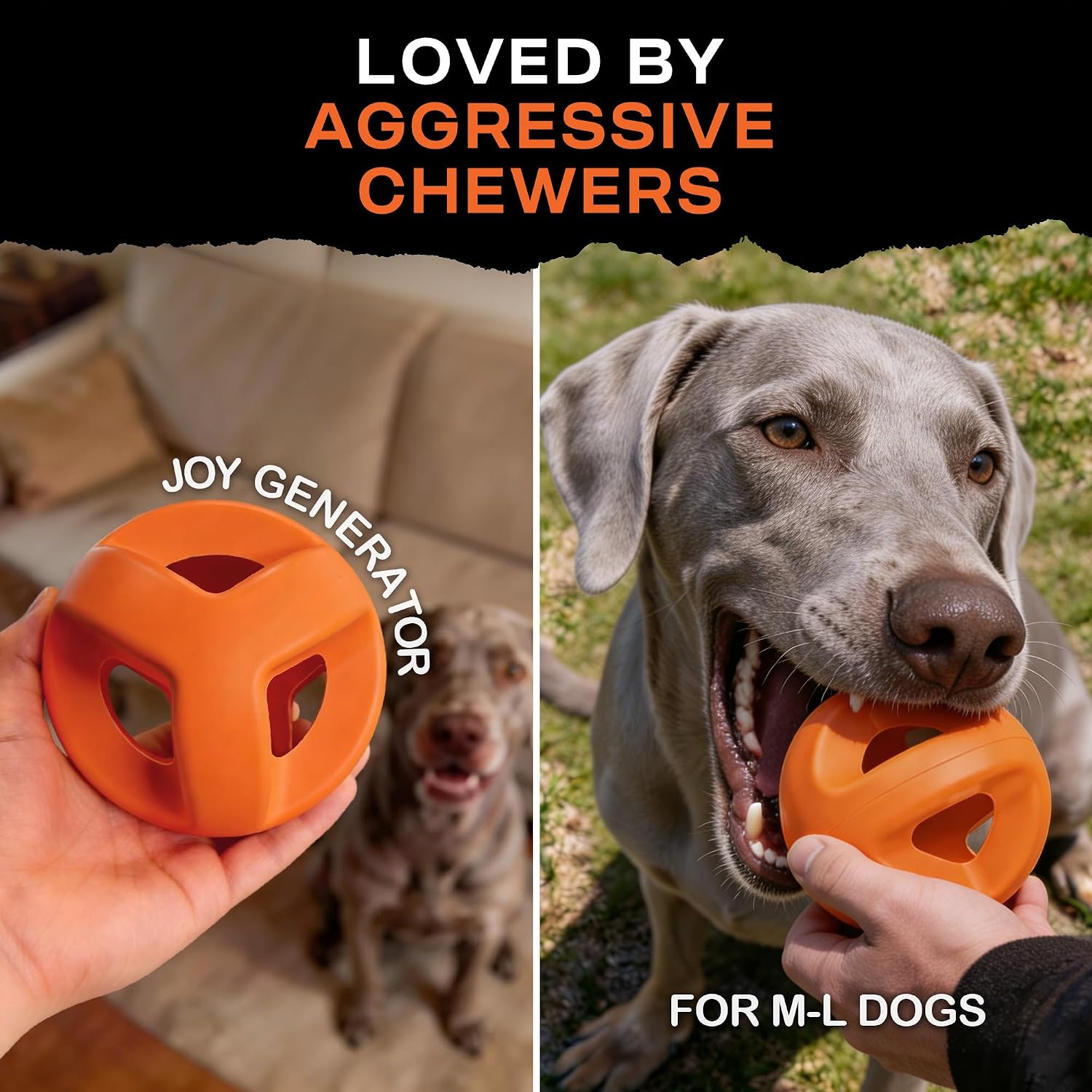Detalle 2 de Fida Natural Rubber Dog Toy Ball for Large Dogs: 11 cm, 400 g