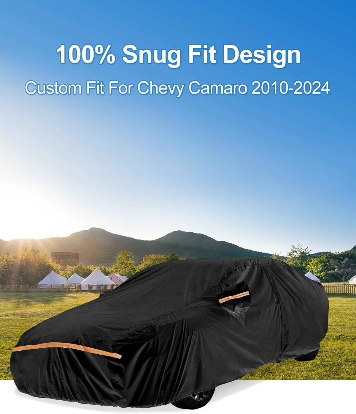 Thumbnail 1 de INSAUTO Waterproof All-Weather Car Cover (Custom Fit) for Chevy Camaro 2010–2025 — Oxford 420D, Black