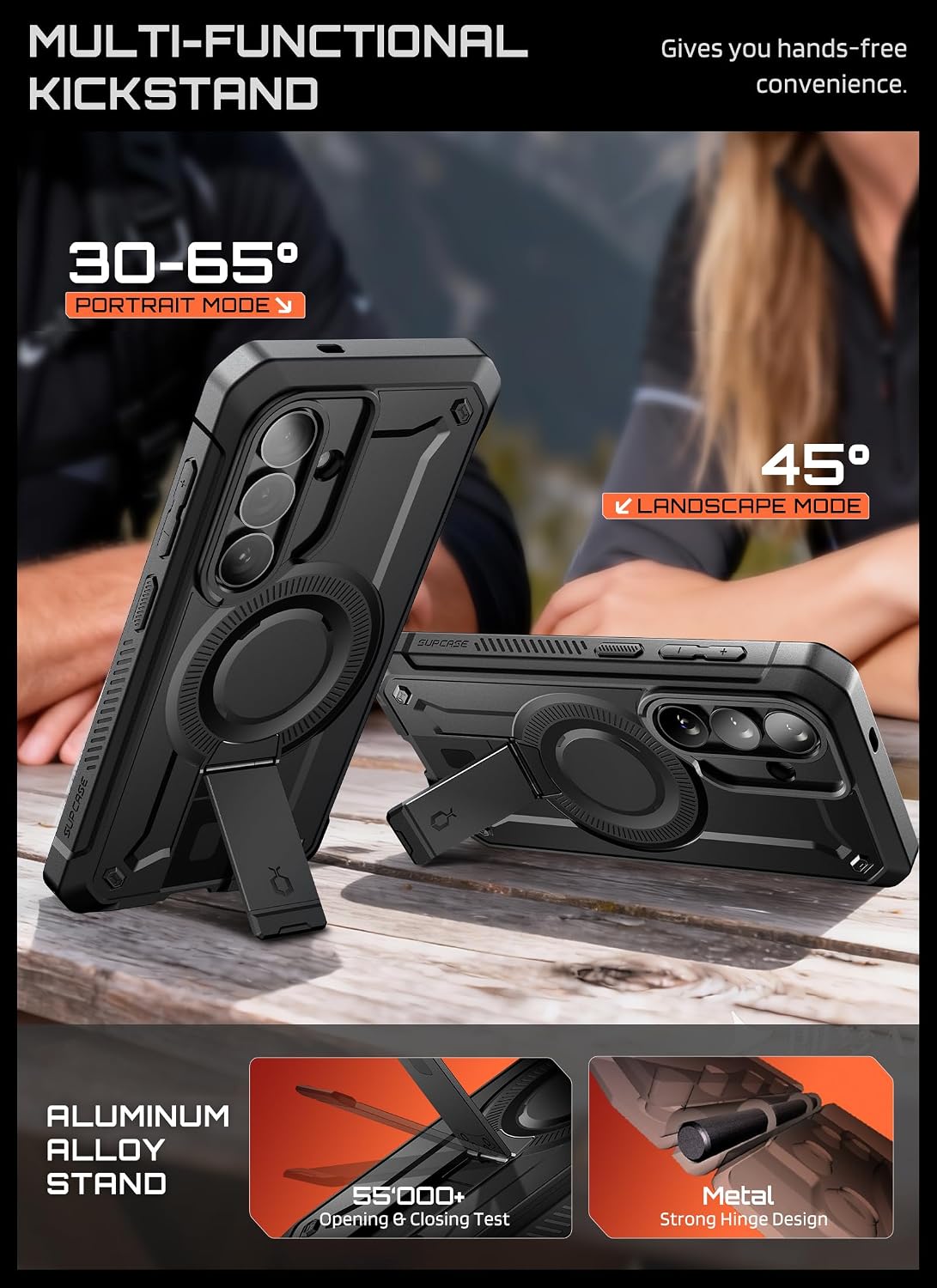 Detalle de SUPCASE UB Pro Mag for Samsung Galaxy S26 — Stand Case with Built-in Screen Protector, MagSafe Ready, and Rotating Belt Clip