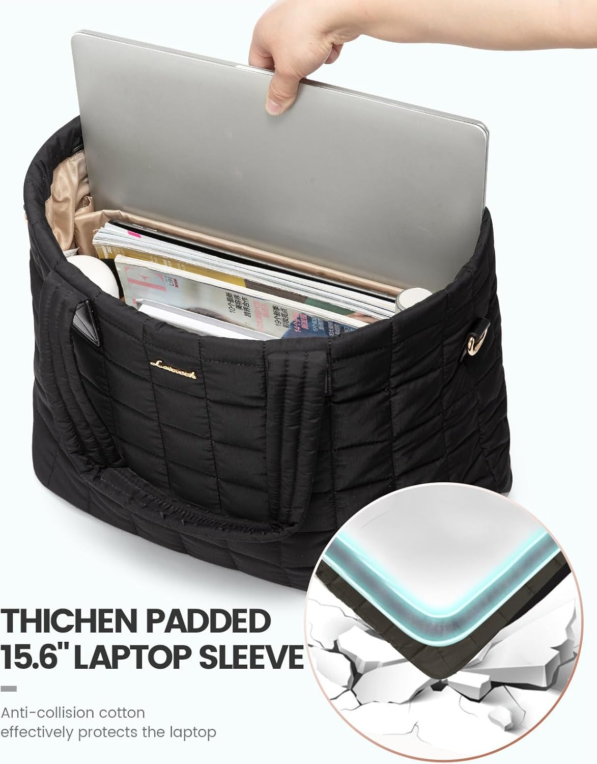 Thumbnail 4 de LOVEVOOK Tote Bags for Women: Large Work Bag with 17.3" Laptop Compartment and 35L Capacity