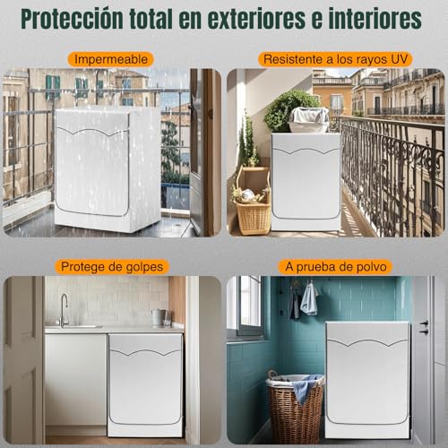 Thumbnail 1 de AWNIC Funda Lavadora Exterior Impermeable 60x64x85 cm con Apertura Frontal y Cremallera — Plateada