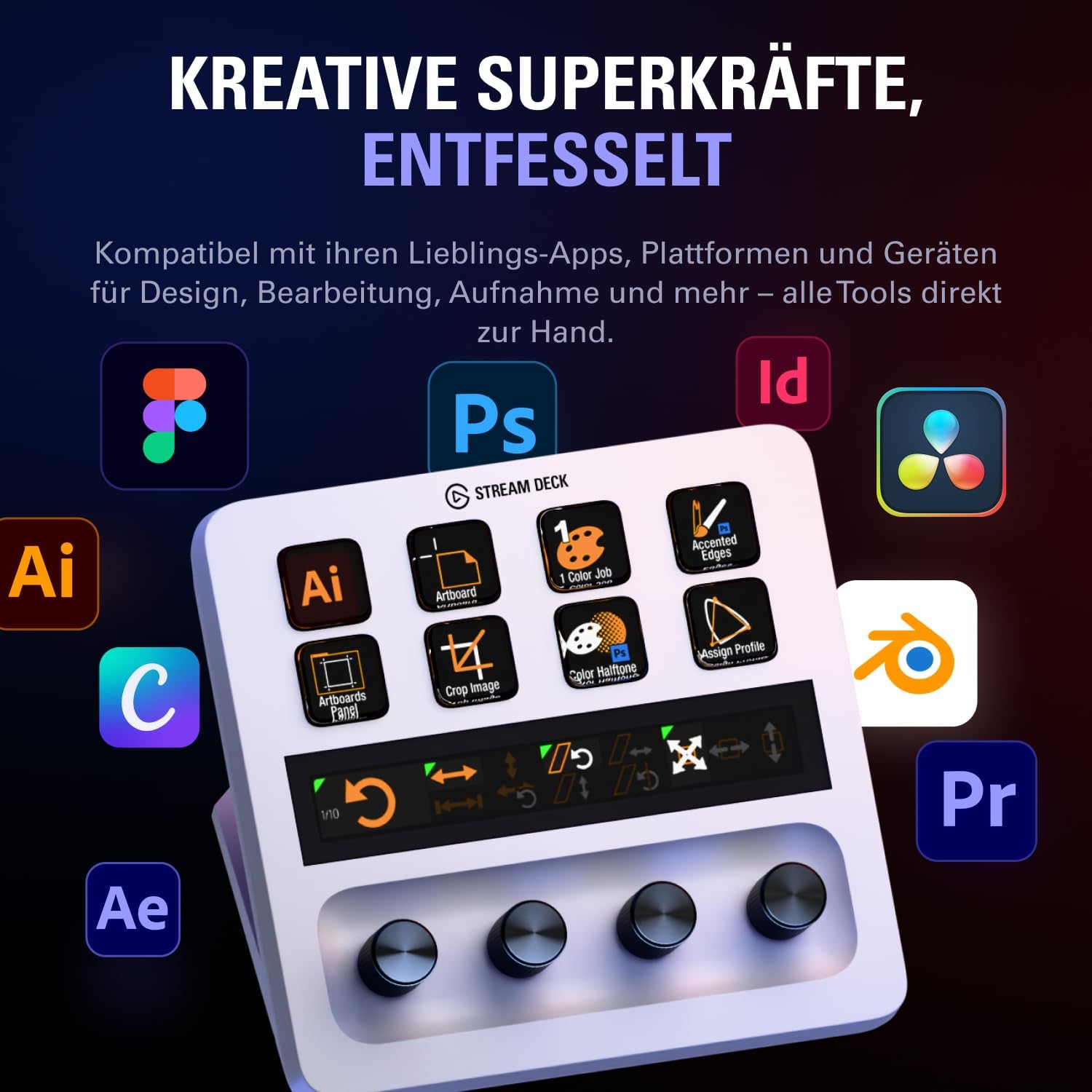 Detalle 2 de Elgato Stream Deck + White Audio-Mixer Controller