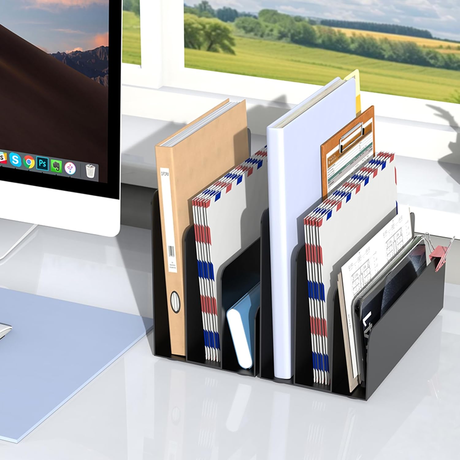 Thumbnail 6 de OUTIOE Mail Organizer Small Metal File Holder ๐