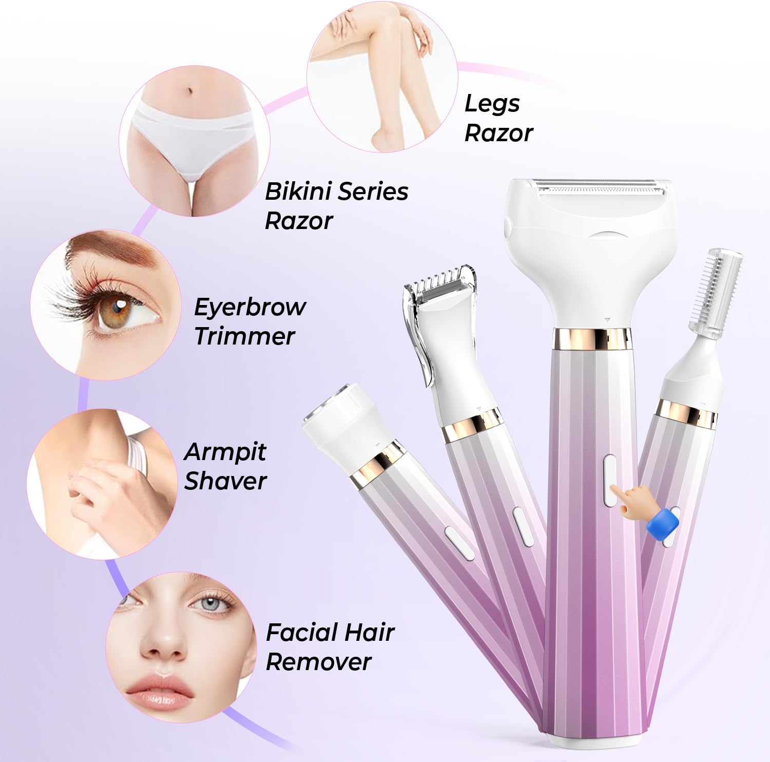 Detalle 2 de PKBD 4 in 1 Lady Shaver 90 min battery