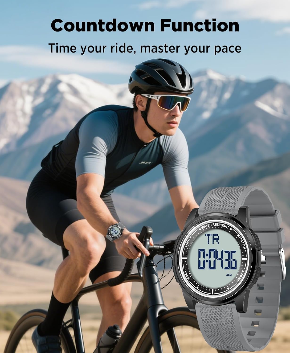 Detalle de WIFORT Mens Watches Waterproof Sports Digital Watch – Ultra-Thin, 5 ATM, Dual Time & Chronograph