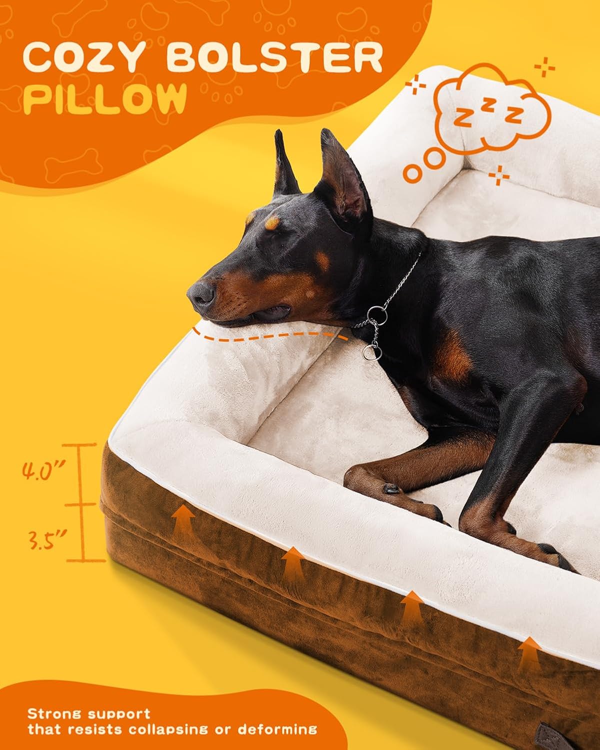 Detalle de Renvix XL Orthopedic Dog Bed: Waterproof, Removable Cover, 117x76x19cm