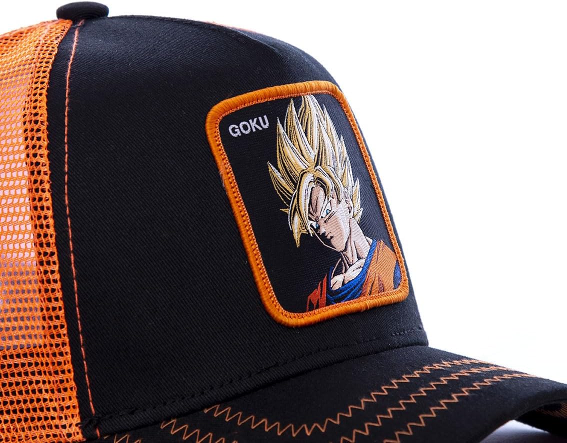 Detalle de Capslab Casquette Junior Dragon Ball Z Goku Saiyen – Trucker snapback nero per giovani fan