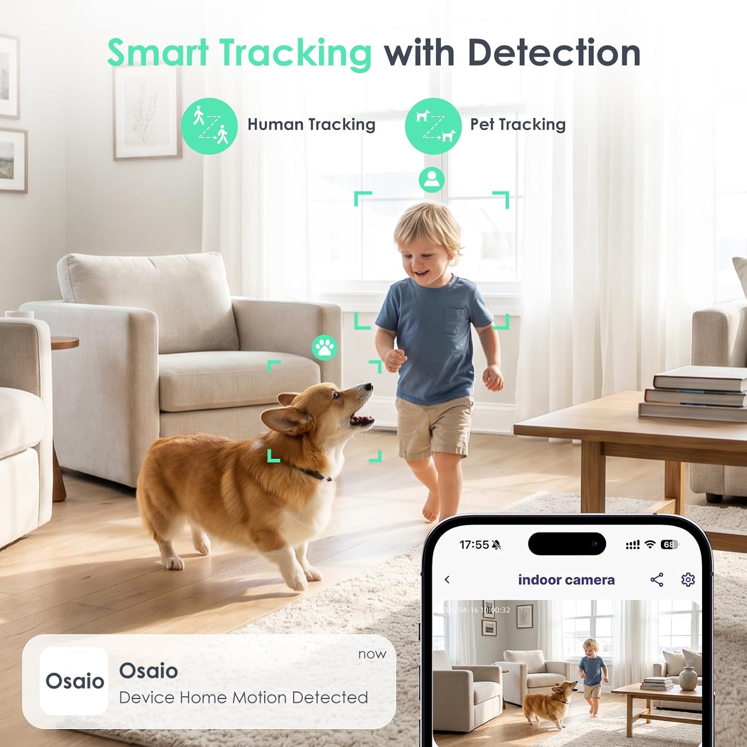 Thumbnail 4 de YOTON WS03 2K Indoor Camera with 360° Pan, Motion Tracking and Two-Way Audio