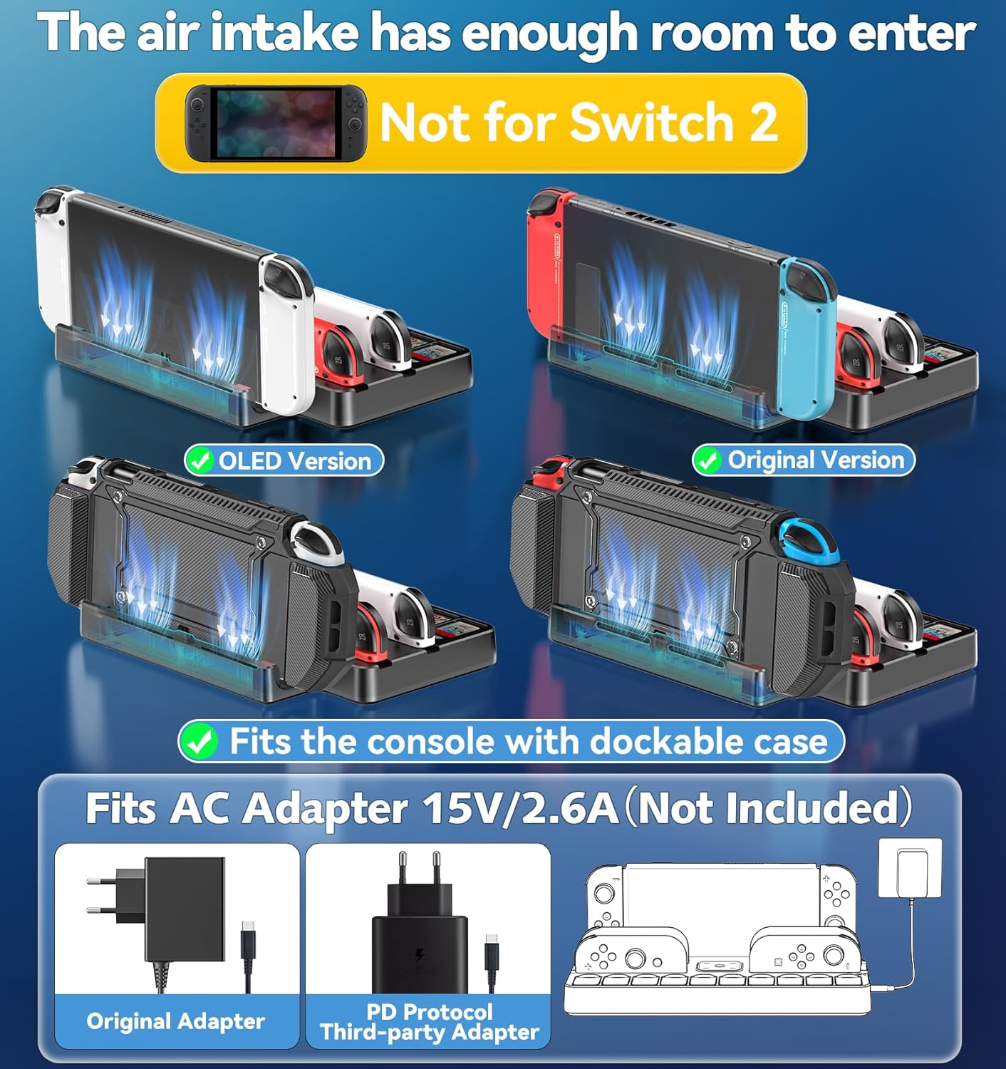 Thumbnail 2 de Switch TV Dock con Caricatore per Joycon – Dock multifunzionale per Nintendo Switch/OLED con 4K HDMI, USB 3.0 e organizer per giochi