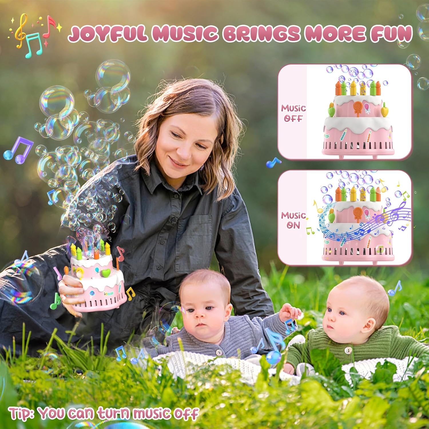 Thumbnail 4 de Panacare Geburtstagskuchen Seifenblasenmaschine – Kuchen-Design, Musik & 10.000+ Blasen/Min