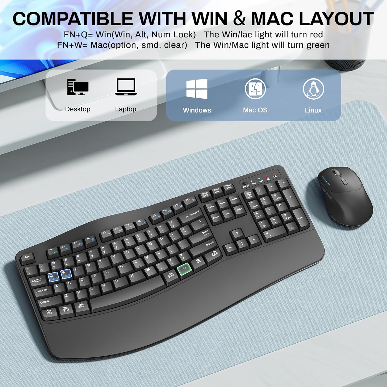 Thumbnail 5 de Wireless Keyboard and Mouse 3 DPI ⌨
