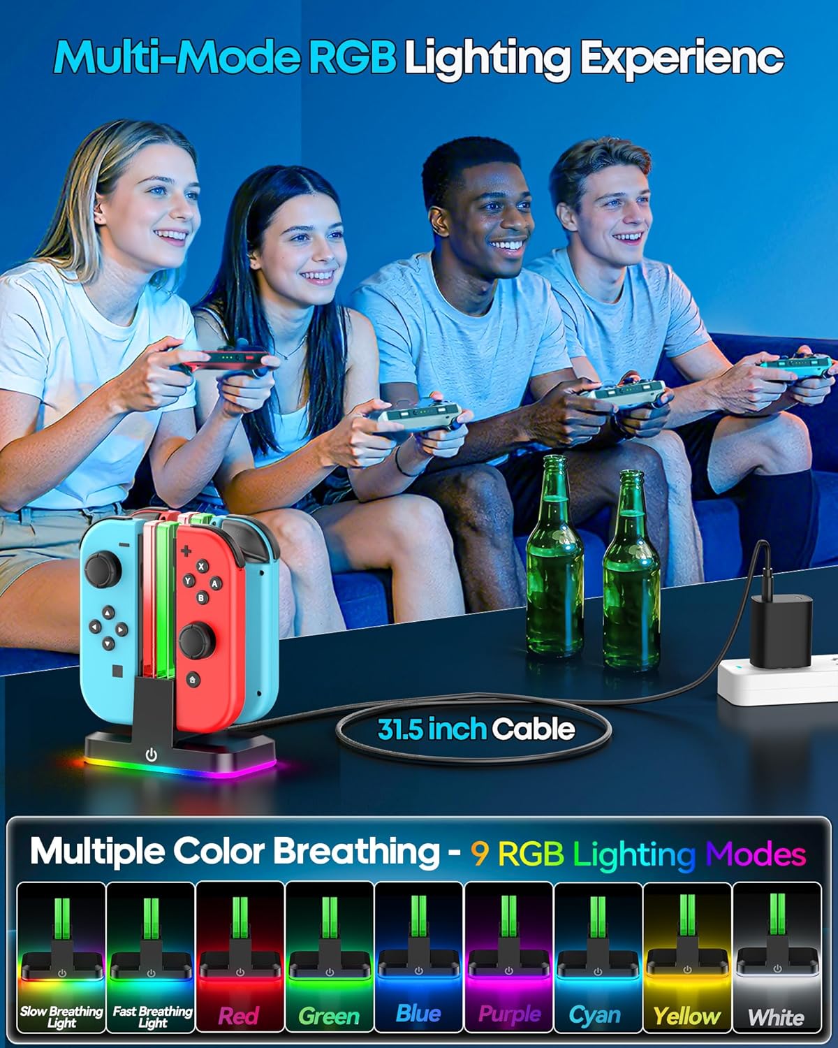 Thumbnail 5 de Joy-Con charging dock with RGB lights