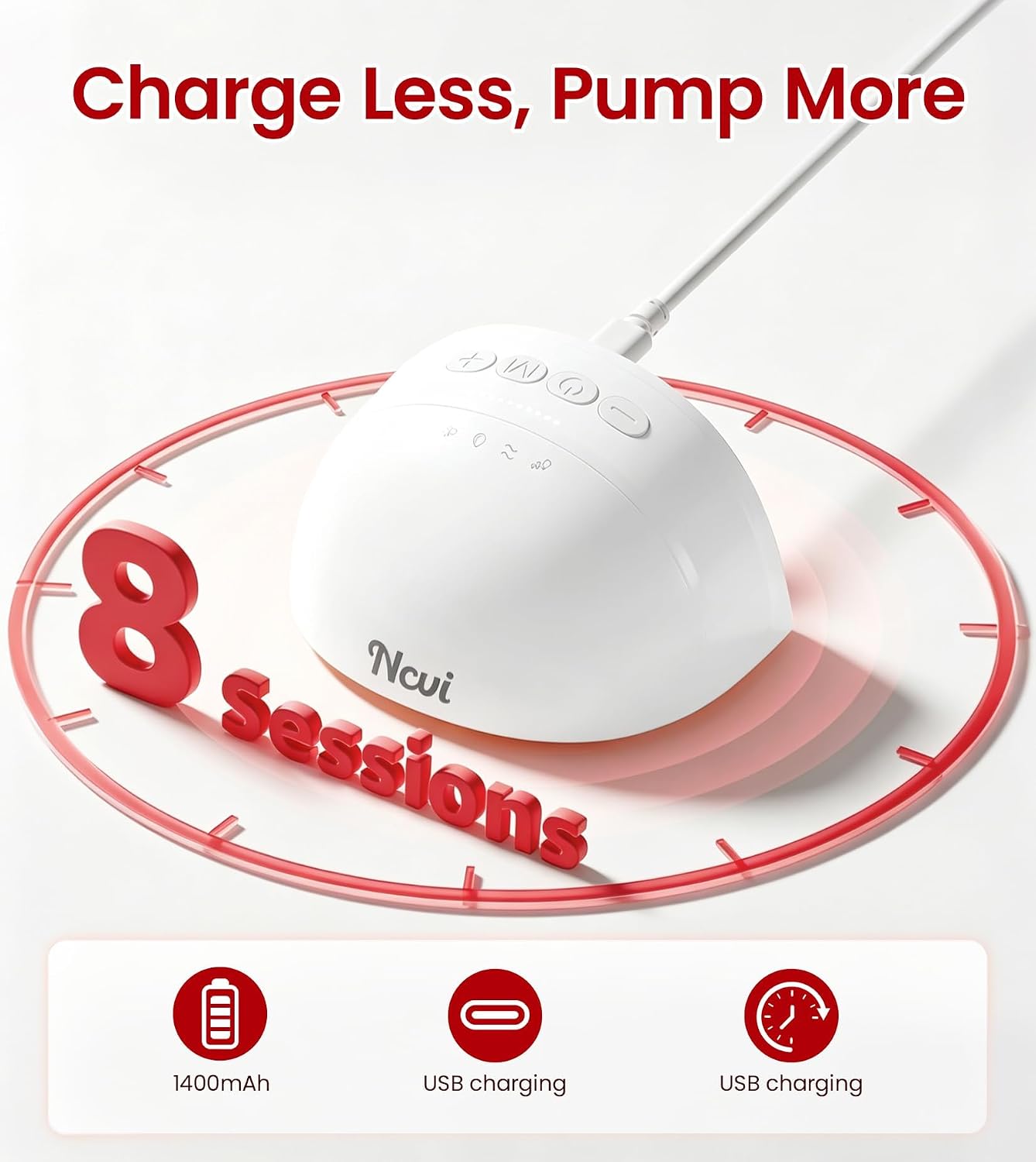 Thumbnail 3 de NCVI Wearable Breast Pump, Hands-Free, Under 42 dB, 4 Modes and 9 Levels