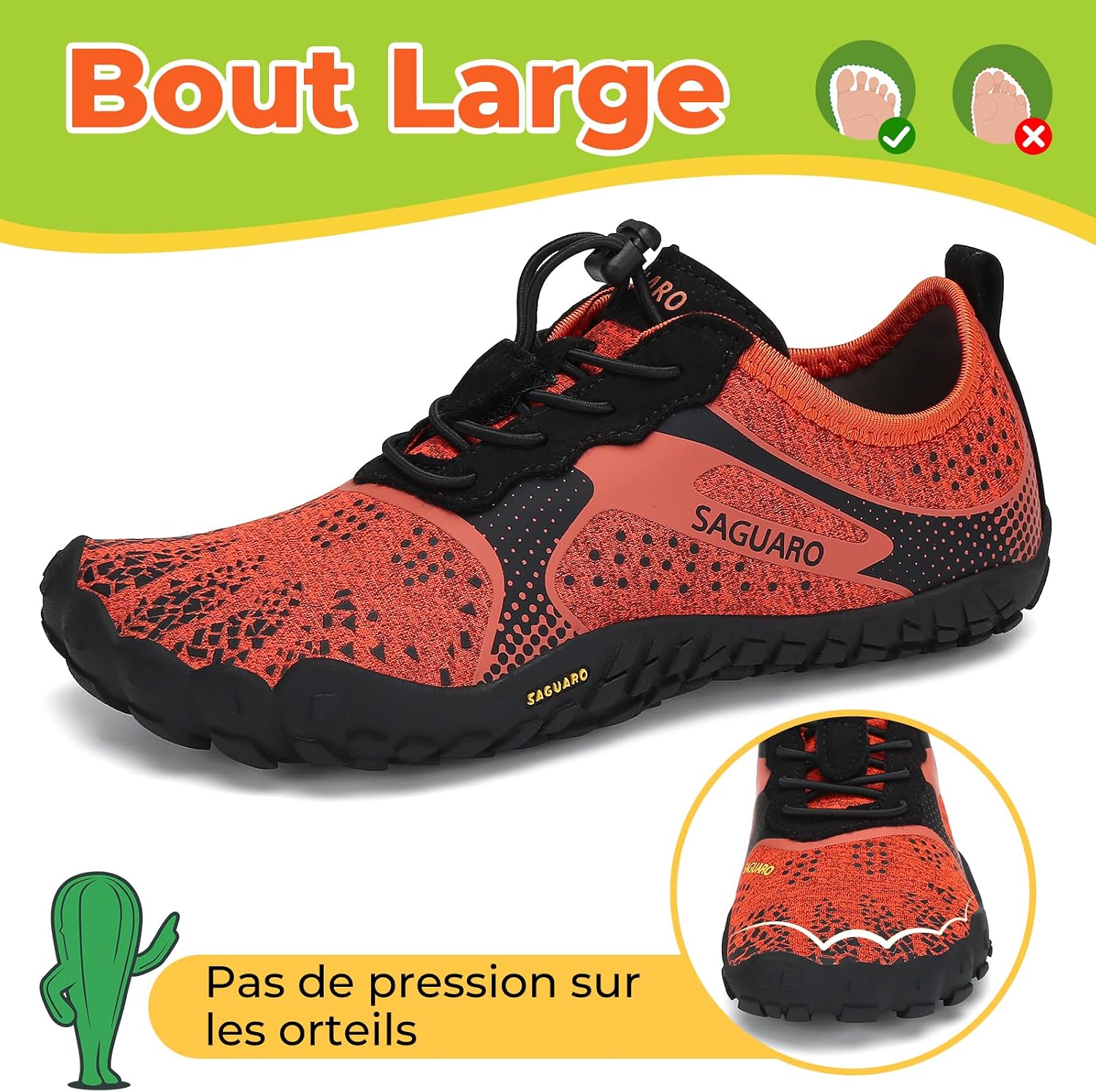 Detalle 2 de SAGUARO Chaussures barefoot enfant 360° pliables