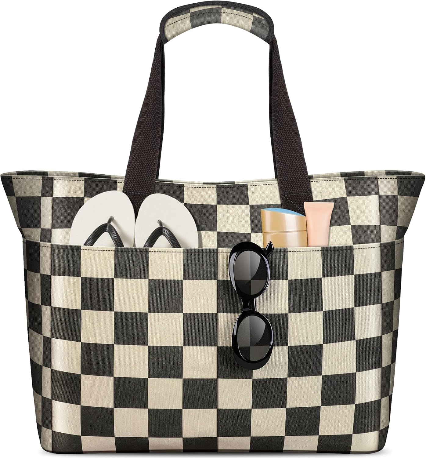 Detalle de EOIWUY Borsa Mare Donna Grande 35L: borsa spiaggia impermeabile, antiscivolo e pieghevole, XXL con scomparto bagnato