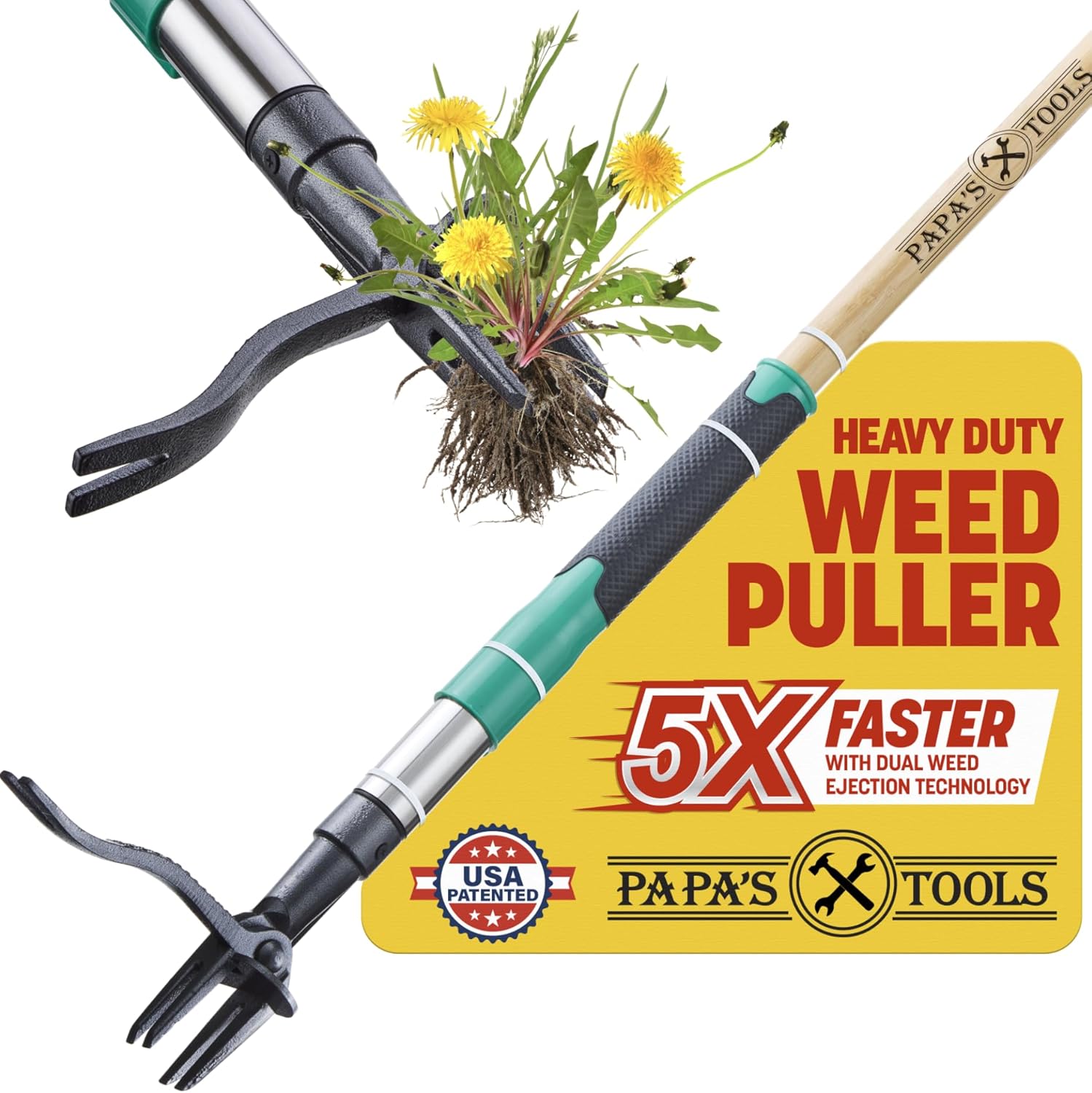 Papa's Tools Weed Puller 44" Stand Up Weeder 📏