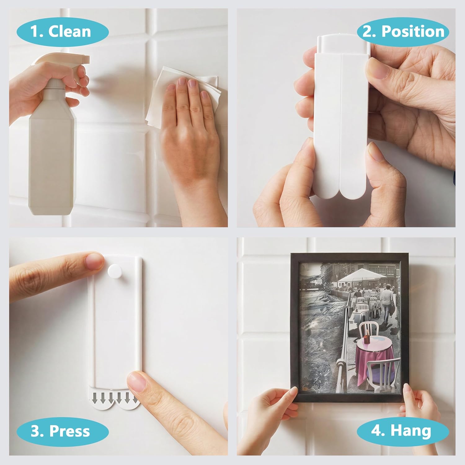 Detalle de Universal frame hanger set, 8 picture hooks
