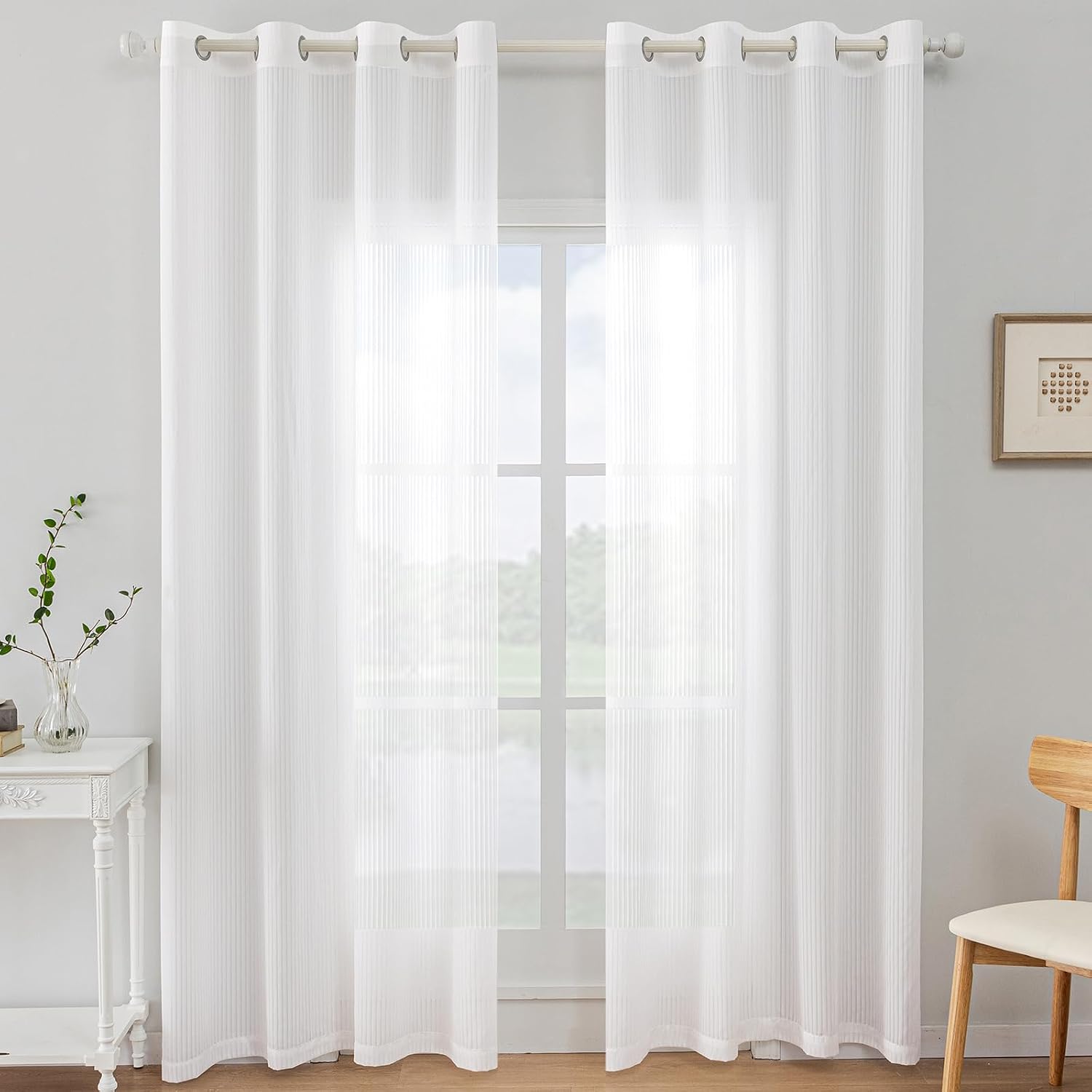 Detalle de Ystyle Rideau Voilage 140x200 cm blanc