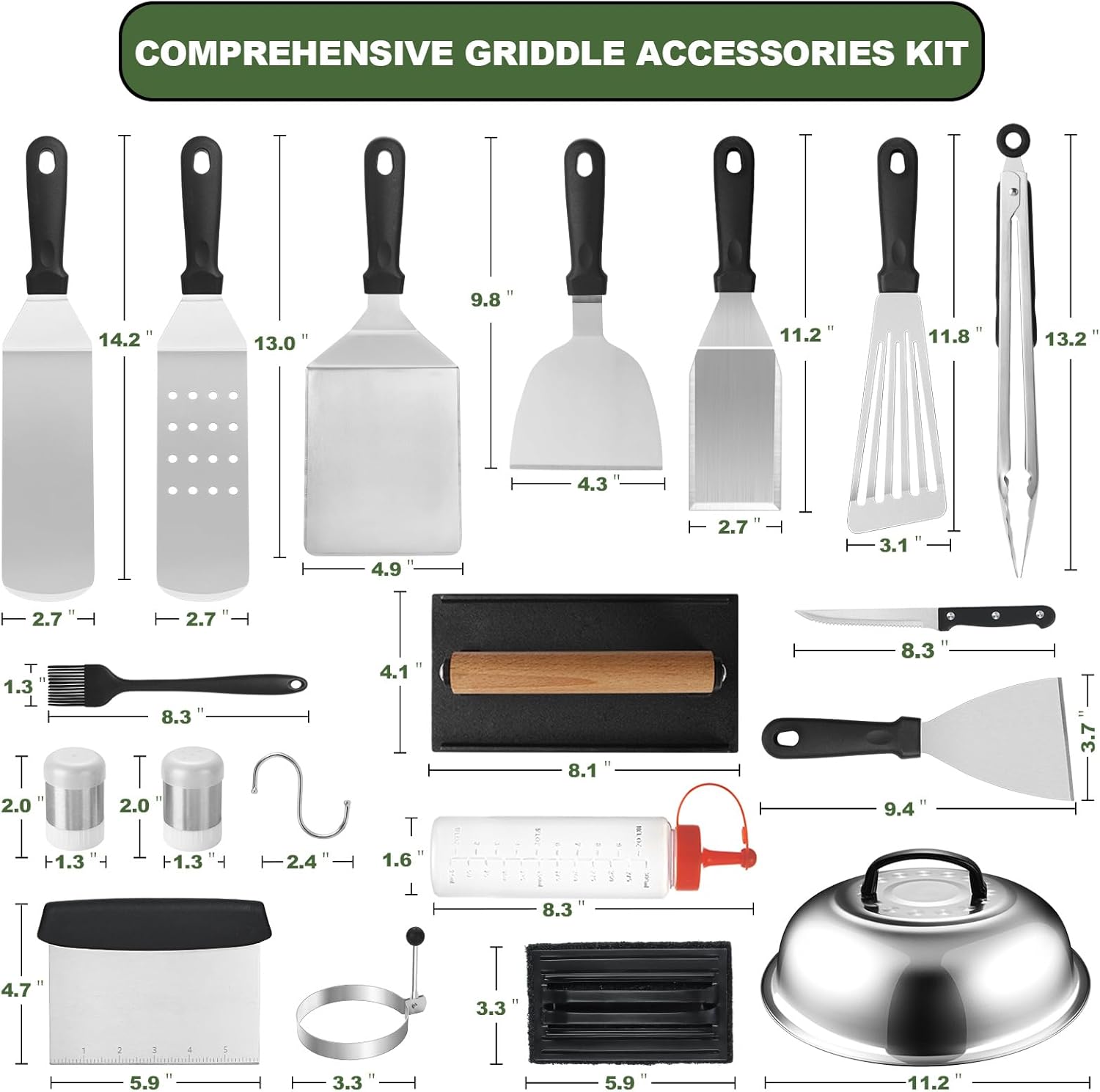 Detalle 2 de 35PCS Griddle Accessories Kit Flat Top Grill Set