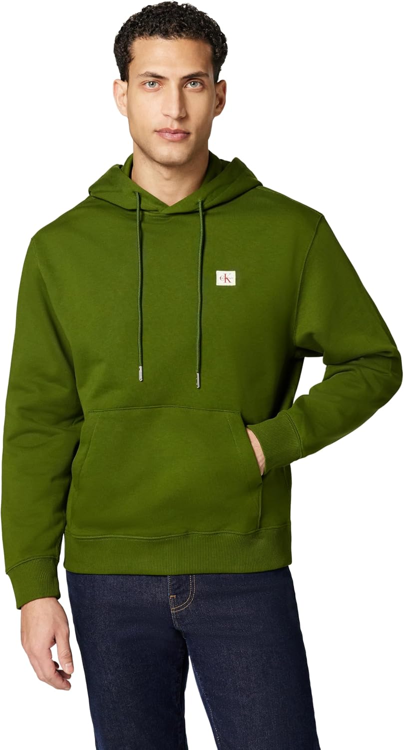Detalle de Calvin Klein Hoodie Hombre Terry Badge con Capucha