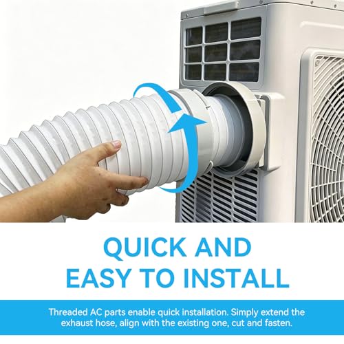 Thumbnail 3 de HERCHR Air Conditioner Exhaust Hose – PP Steel Wire Portable Universal Flexible Duct (15 cm x 1.5 m)