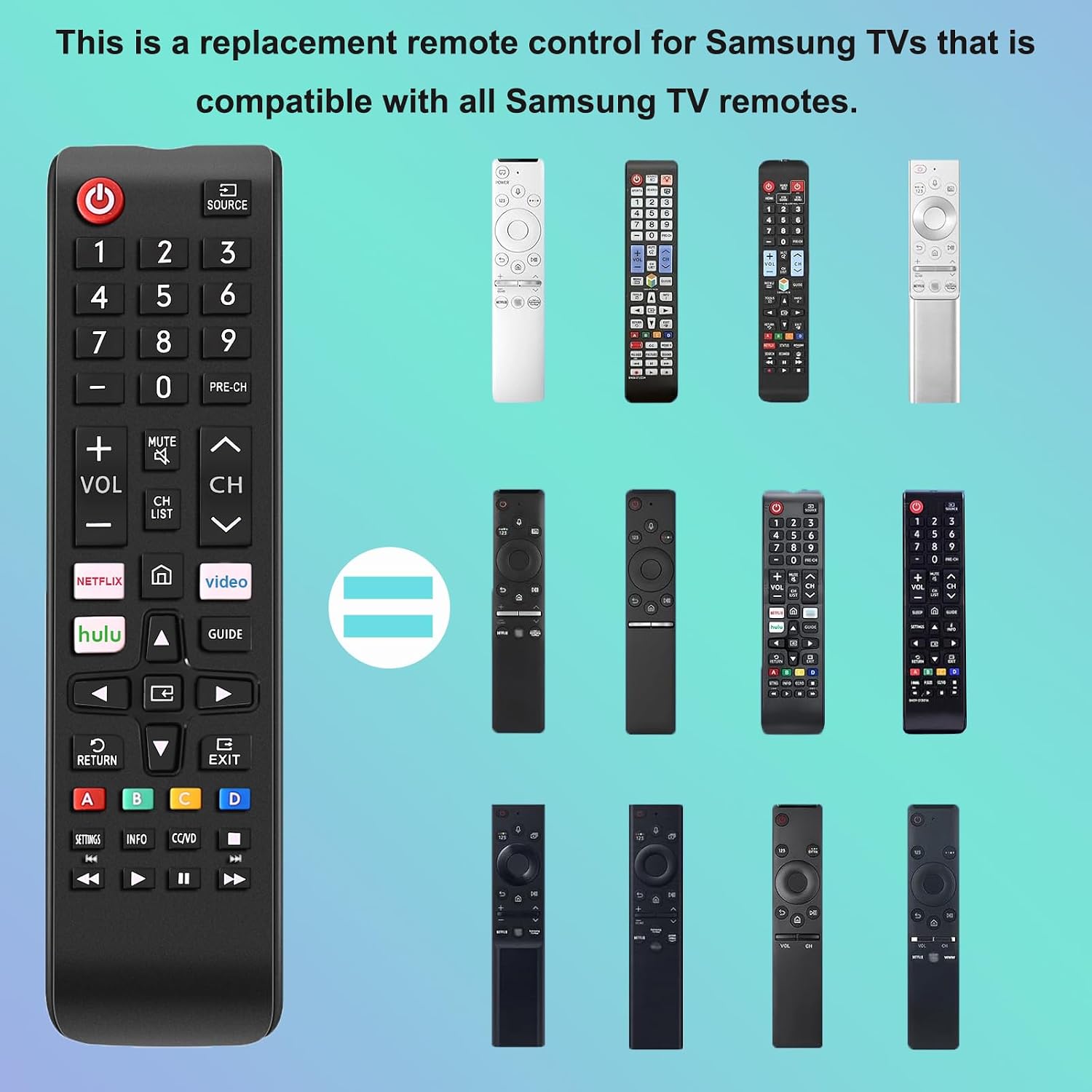 Thumbnail 1 de EONCHARM Universal Remote Control for Samsung TVs (IR) — No-Programming Replacement Remote