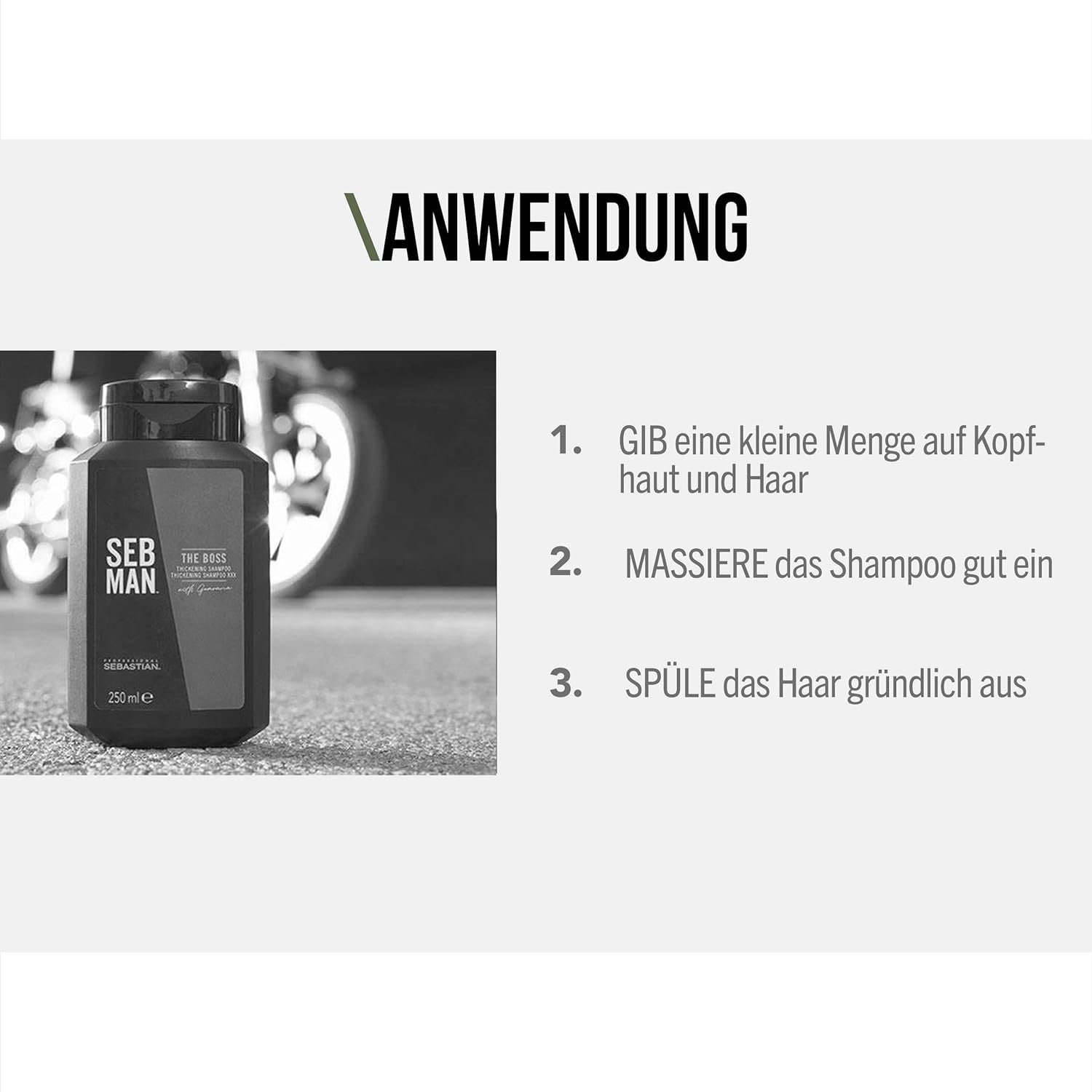 Thumbnail 2 de SEB MAN THE BOSS verdichtendes Volumenshampoo mit Guarana – kräftigendes Shampoo für mehr Fülle (1 L)