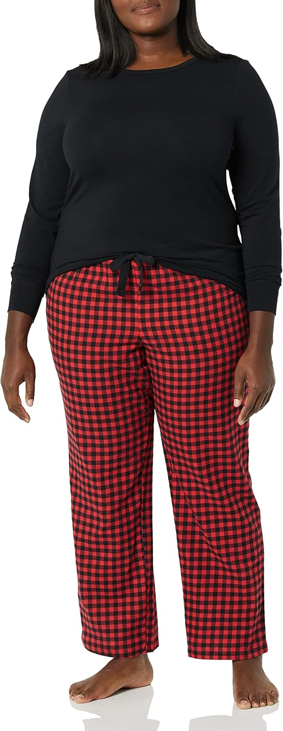 Thumbnail 2 de Amazon Essentials Damen Schlaf-Set Leichte Flanellhose und langärmliges T-Shirt