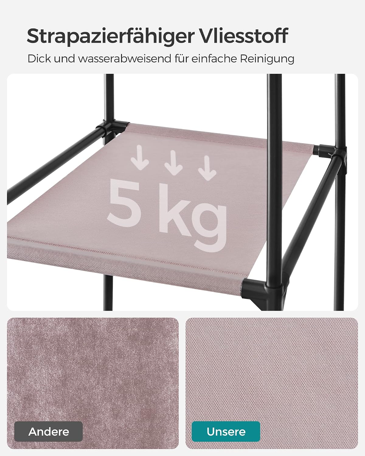 Thumbnail 5 de Songmics LSF003P02 Stoff-Kleiderschrank 45 x 150 x 175 cm