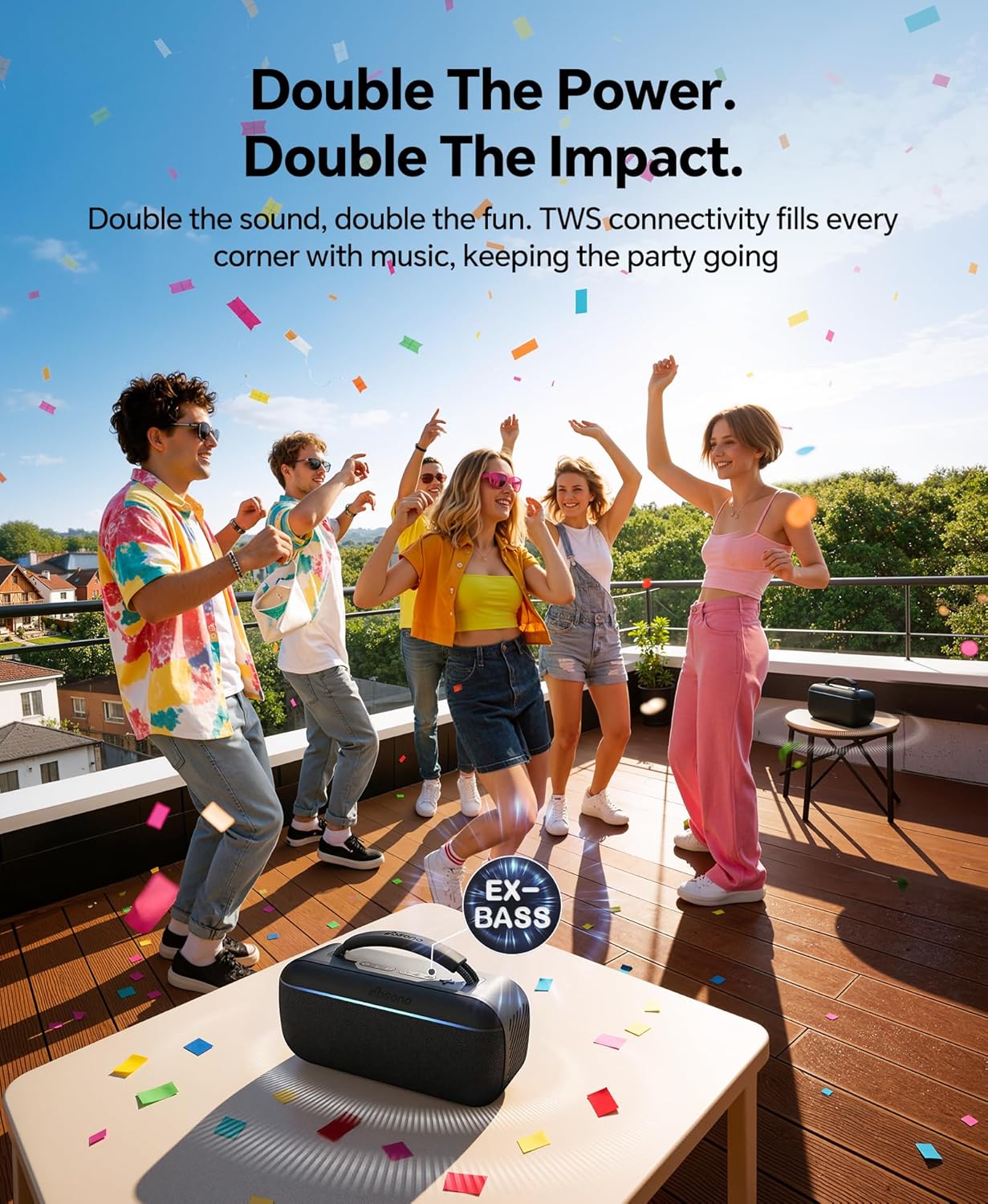 Thumbnail 5 de dbsono Portable Bluetooth Speaker 60W with BassBoost and TWS — Wireless Party Speaker