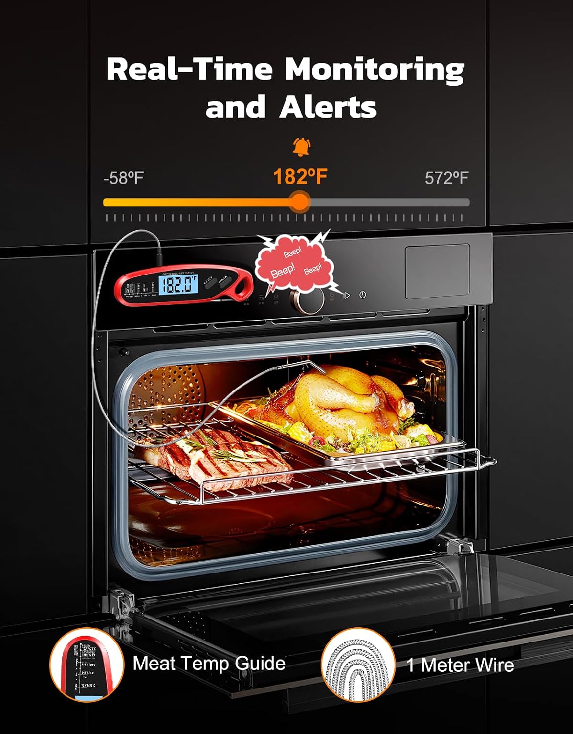 Detalle de Vuwwey Instant Read Dual-Probe Digital Meat Thermometer