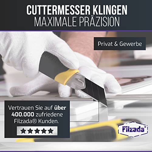 Detalle 2 de Filzada® 50x Cuttermesser Klingen 18mm Black – Carbonstahl Ultrascharf