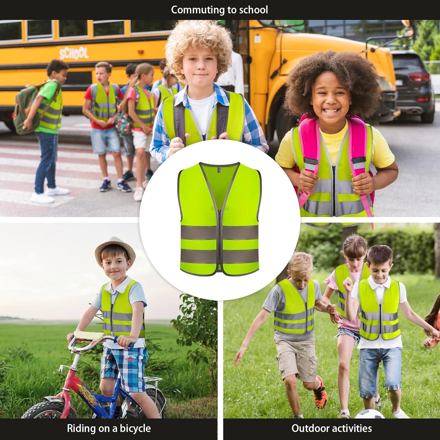 Thumbnail 3 de Graunton Sicherheitsweste Kinder mit Reflexstreifen – Warnweste fürs Radfahren, Pendeln & Outdoor-Aktivitäten