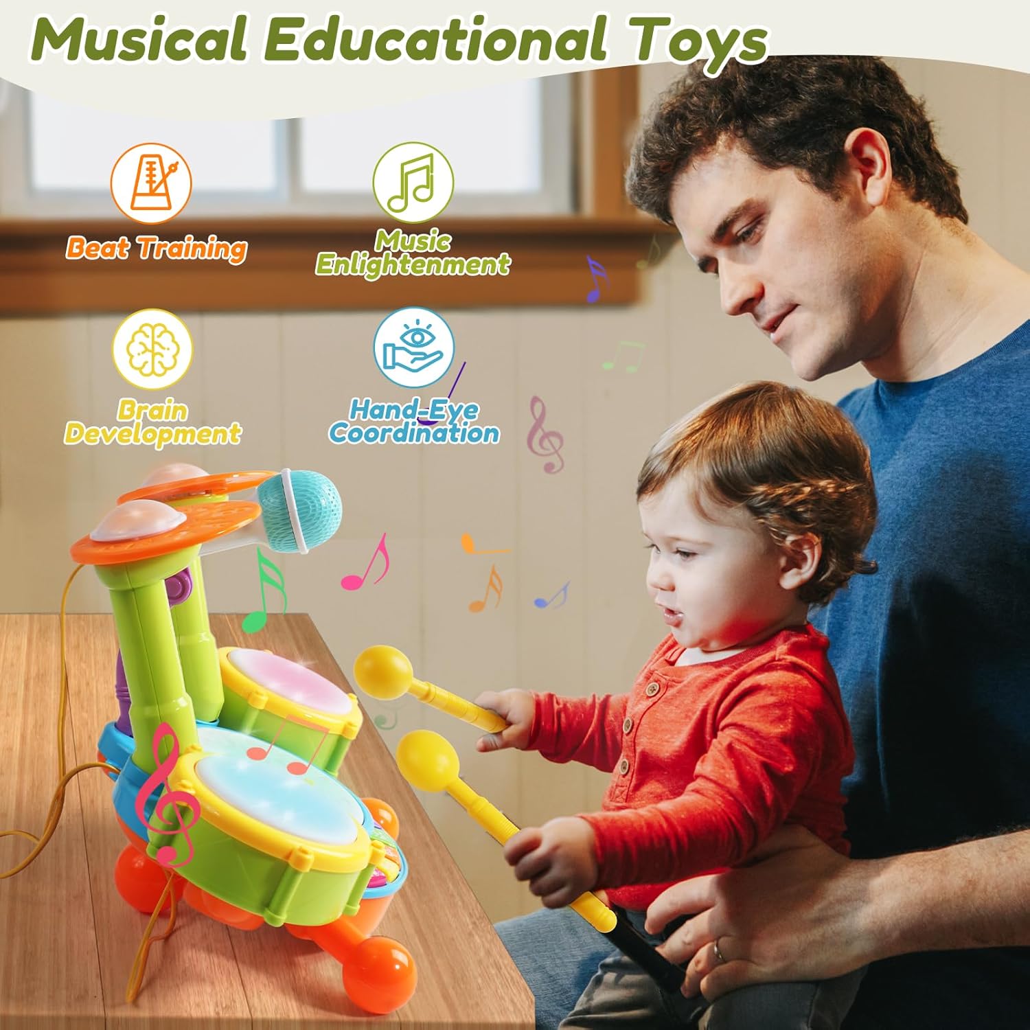 Thumbnail 4 de Kids Drum Kit by Fajiabao — Bright Early Music Toy for 1–2 Year Olds