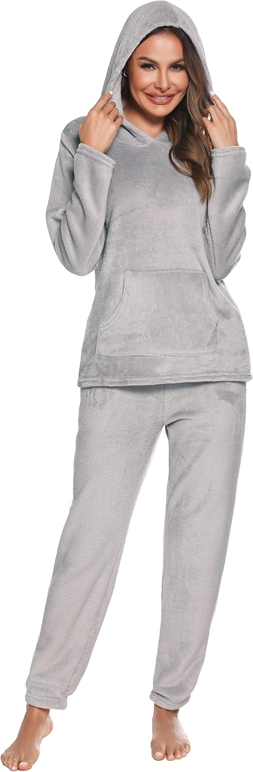 Thumbnail 6 de Ensemble de pyjama femme en polaire Lovasy avec capuche et grandes poches