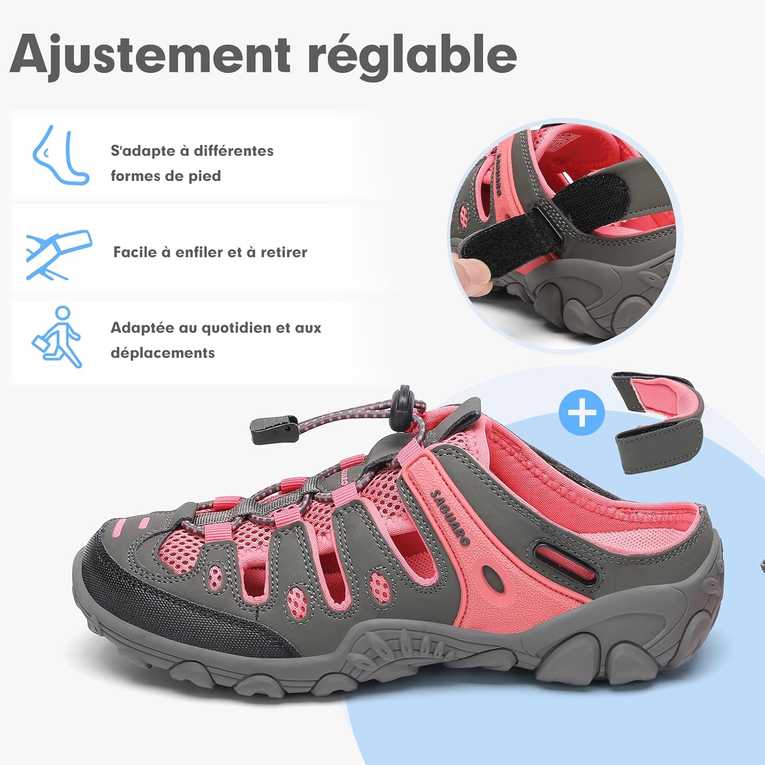 Thumbnail 6 de SAGUARO Homme Femme Sandales Respirantes Antidérapant: sandales de trek dédiées au confort et à la traction