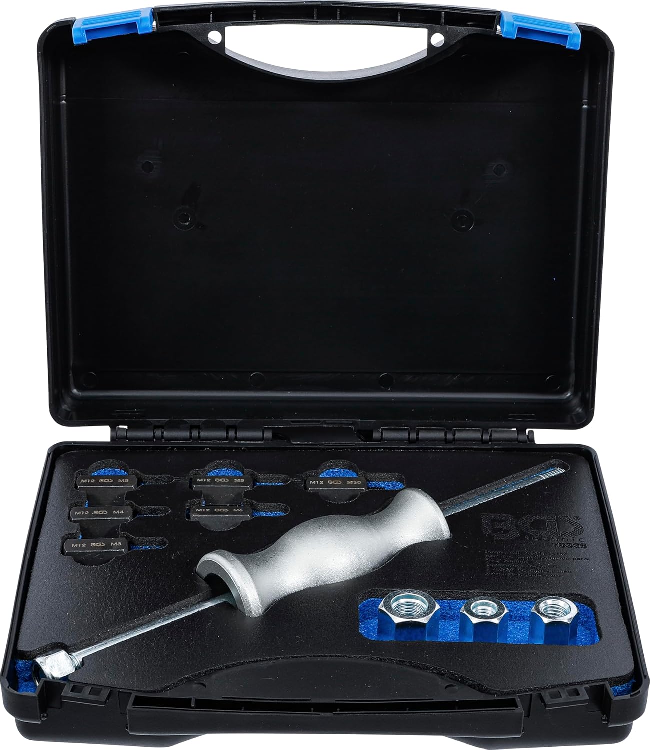 BGS 70325 set di martelli a massa battente con adattatori per filettatura (12 pz)