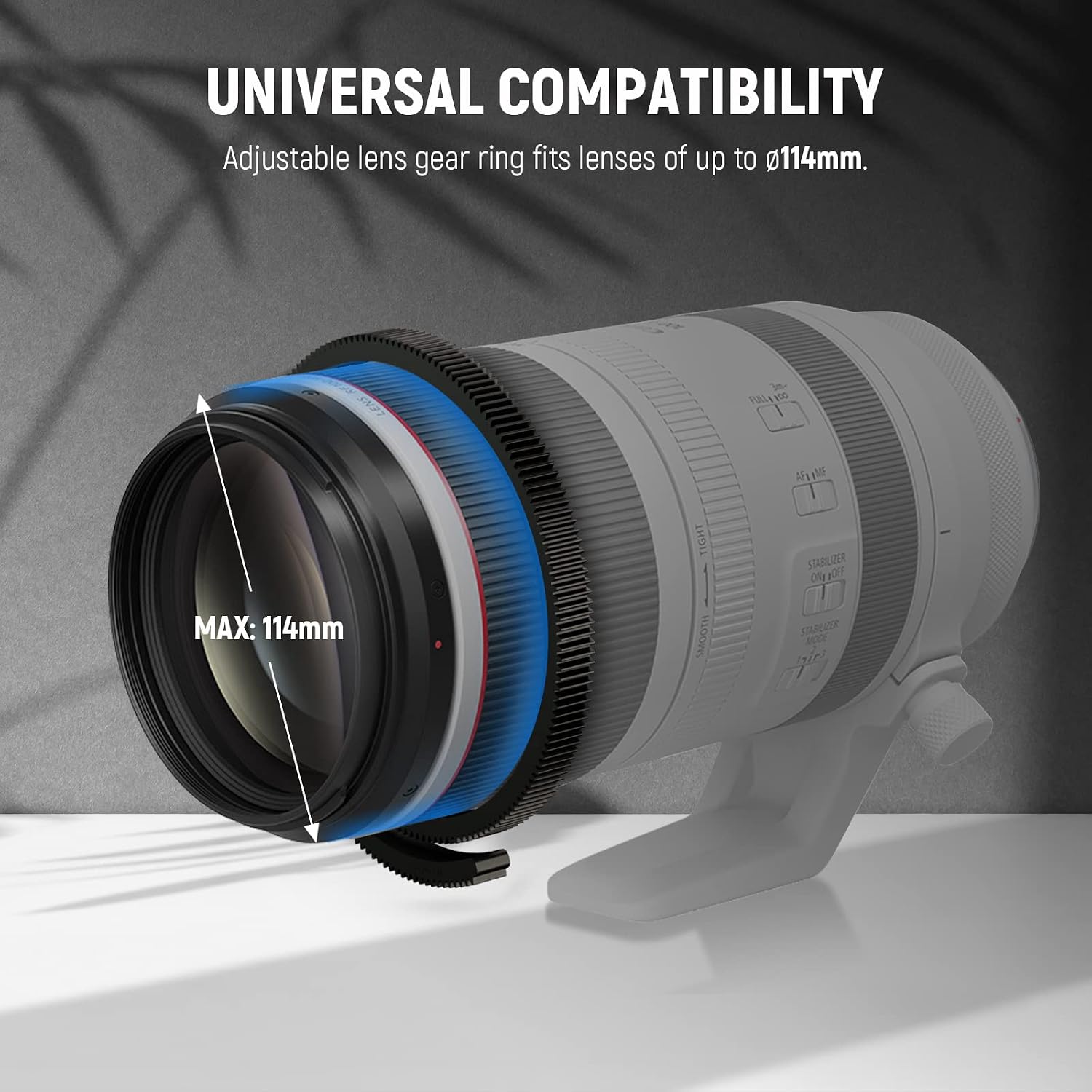 Thumbnail 4 de NEEWER PG003 Mini Follow Focus with A/B Stops — 15mm Rod, Lens Gear Ring, up to 114mm diameter